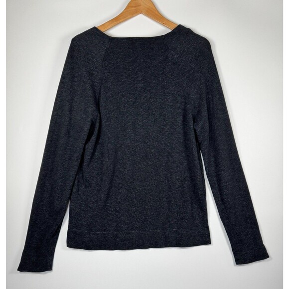 James Perse Top Womens 4 Large Charcoal Gray Lightweight Knit Elevated Basic - Picture 3 of 13
